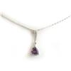 Image 1 : 14k White Gold Pendant with Amethyst  and Diamonds