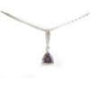Image 2 : 14k White Gold Pendant with Amethyst  and Diamonds