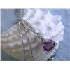Image 3 : 14k White Gold Pendant with Amethyst  and Diamonds