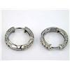 Image 2 : 14K White Gold Diamond Hoop Earrings