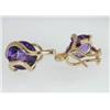 Image 2 : 14K Yellow Gold  with Amethyst  Earrings