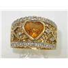 Image 1 : 18K Yellow Gold Citrine & Diamond Ring