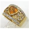 Image 2 : 18K Yellow Gold Citrine & Diamond Ring