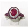 Image 1 : Le Vain 14K White Gold Ruby Diamond Ring