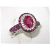 Image 2 : Le Vain 14K White Gold Ruby Diamond Ring