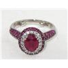 Image 3 : Le Vain 14K White Gold Ruby Diamond Ring