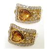 Image 3 : 18K Yellow Gold Diamond & Citrine Earrings