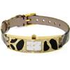 Image 1 : Milus 18K Gold Diamond,Enamel Leather Strap Watch