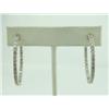 Image 2 : 14K White Gold Diamond Hoop Earrings