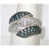 Image 1 : Salavetti 18k White Gold Multi-colored Diamond Ring