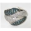 Image 2 : Salavetti 18k White Gold Multi-colored Diamond Ring