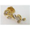 Image 2 : 14K Two - Toned Gold Diamond Earrings