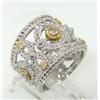 Image 2 : Judith Ripka Silver/18K Gold and Diamond Ring
