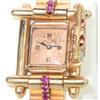 Image 3 : 14K Rose Gold Ruby & Diamond Watch From 1950