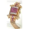 Image 6 : 14K Rose Gold Ruby & Diamond Watch From 1950