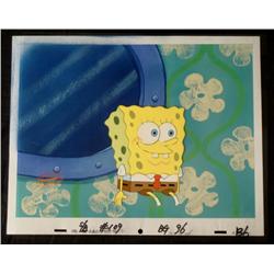 Relaxing In Background Original Animation Cel SpongeBob