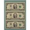 Image 1 : 3 Consec # CU 2003 A $2 Bills Notes F Mint Atlanta