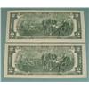 Image 2 : 2 Consec # CU 2003 A $2 Bills Notes J Mint Kansas City