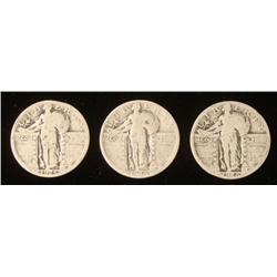 3 Diff Date Standing Liberty Quarters 1925, 1926-P & D