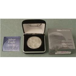 2005 American Silver Eagle Dollar $1 Gem UNC w/Box, COA
