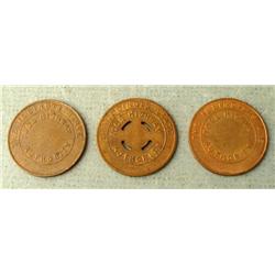 3 Early Illinois Highway Official Use Tokens
