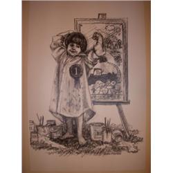 The Winner by Judi Martin B&W Lithograph Numbered