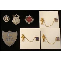 Large Group of 7 Old Safety & Award Pins Vintage