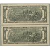 Image 2 : 2 Consec # $2 Dollar Bills 1976 G Mint Notes Chicago