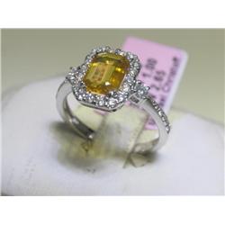 Michael Christoff Yellow Sapphire & Diamond Ring 6 1/2