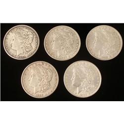 (5) 1890 Morgan Silver Dollars -All Nice Coins