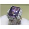 Image 1 : Michael Christoff Amethyst Diamond 14K WG Ring Sz 6 1/2