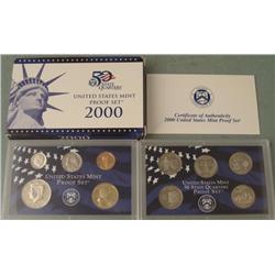 2000 10 Pc US Mint Proof Set in Original Box w/ COA