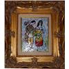 Image 1 : Lovers by Max Karp signed Chagall Enamel on Copper Rare