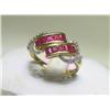 Image 1 : Ruby & Diamond 14K Yellow Gold Ring Size 7