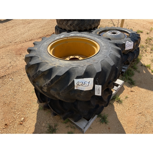 TRACTOR TIRE, 16.9-24 8 PLY TIRES & RIMS, 2 EA