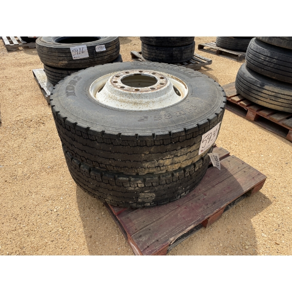 11R22.5 TIRES & RIMS (2 EACH)