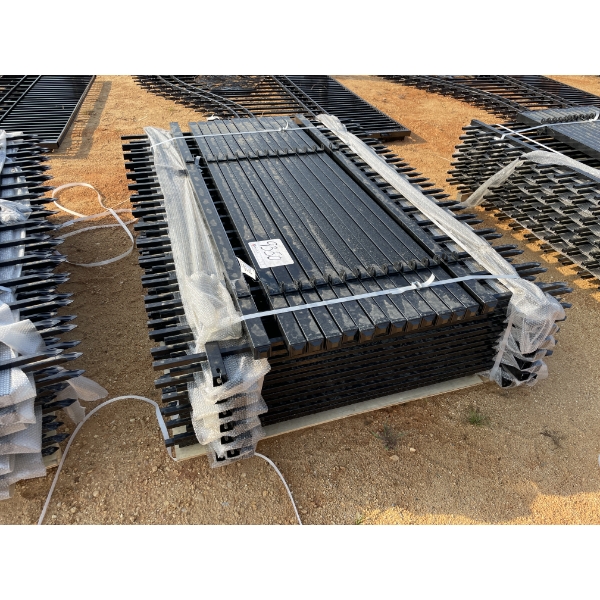 DECORATIVE FENCE, 14 post, 14 7' panels, approx. 100' of fencing