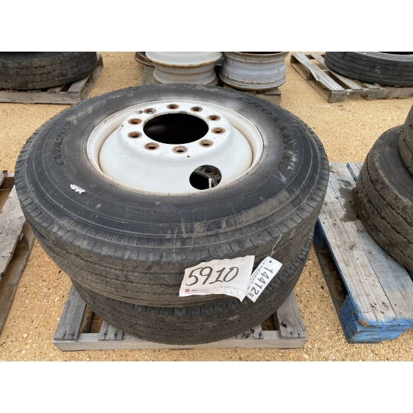 (2) 11R22.5 TIRES W/ RIMS