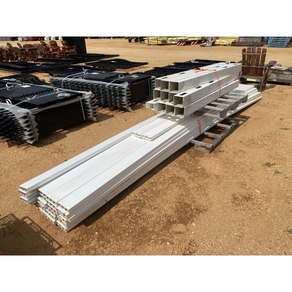 PVC VINYL FENCE, approx 15 post, approx 24 fence sections @15' & other misc sections