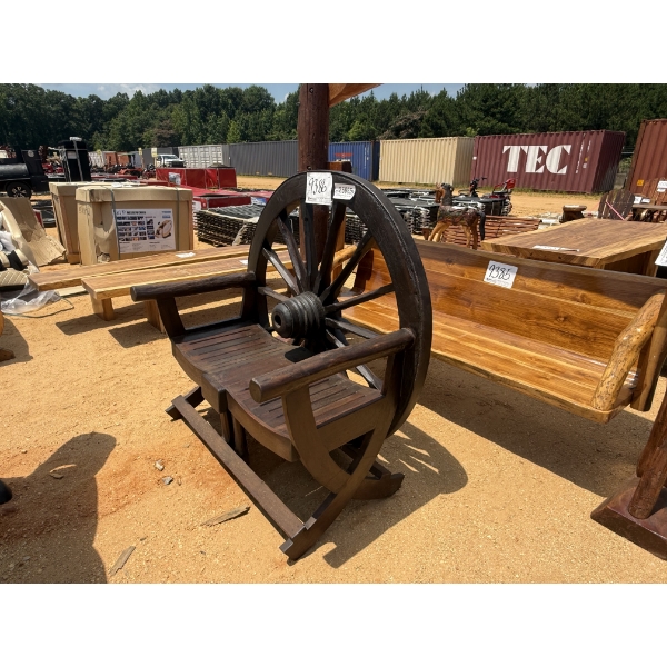 DOUBLE WAGON WHEEL BENCH SEAT