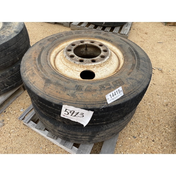 (2) 11R22.5 TIRES W/ RIMS