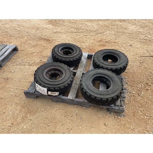 TIRES, 6.00 X 9 (4) EACH, RIMS (2) EACH