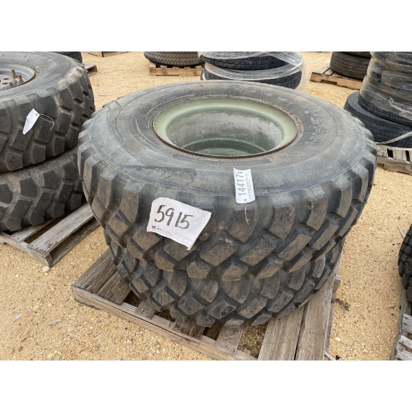 (2) 14.00R20 MILITARY TIRES W/ RIMS