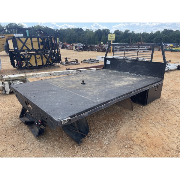 11' FLATBED TRUCK BODY W/HEADACHE RACK & GOOSENECK BALL