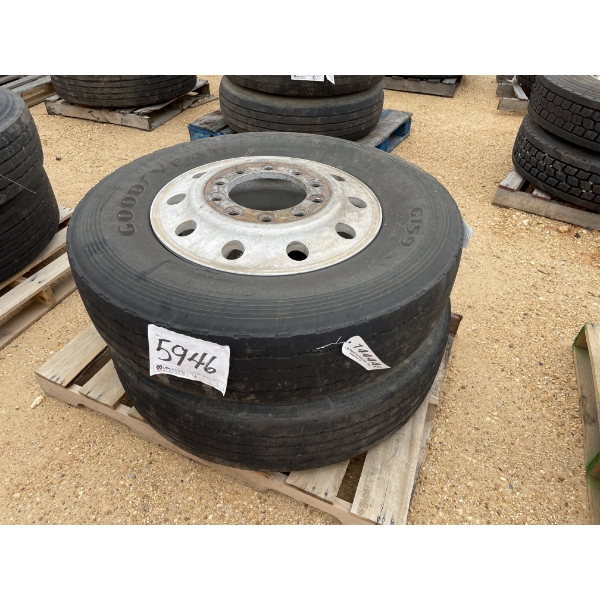 (2) 11R24.5 TIRES & RIMS