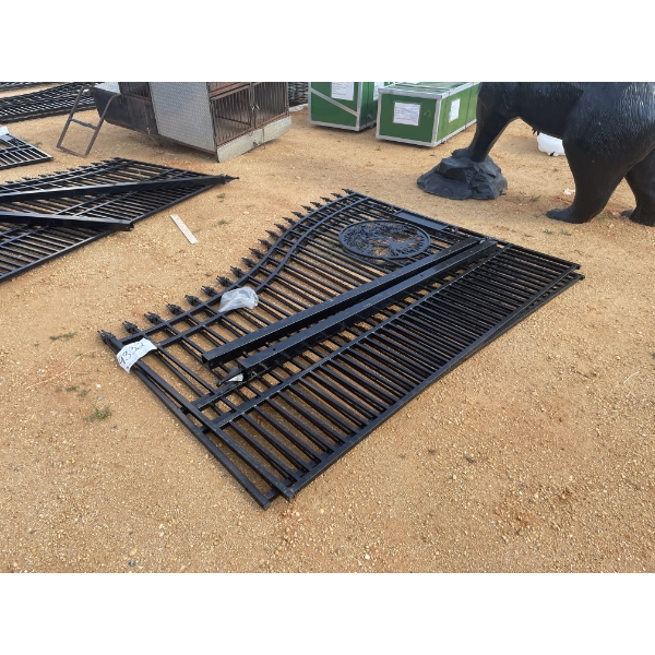 16' WROUGHT IRON GATE, TREE SCENE