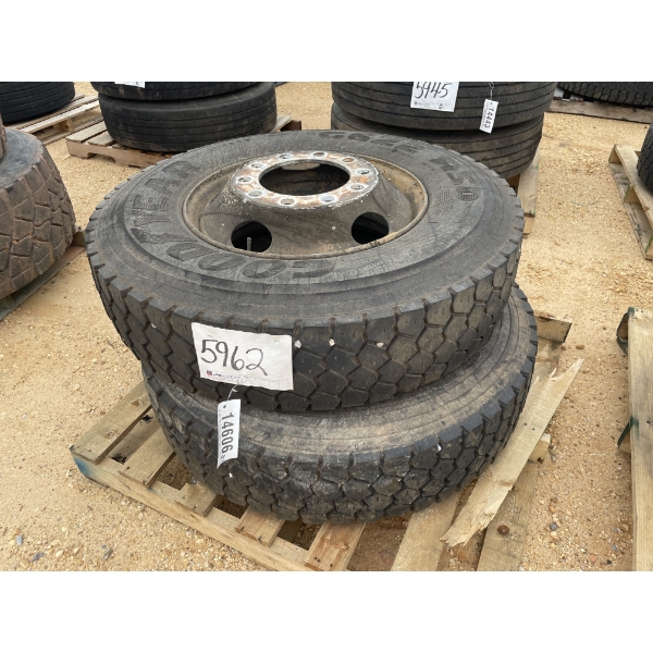(2) 11R22.5 TIRES & RIMS