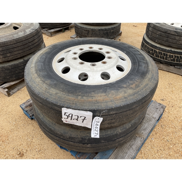(2) 11R24.5 TIRES W/ RIMS