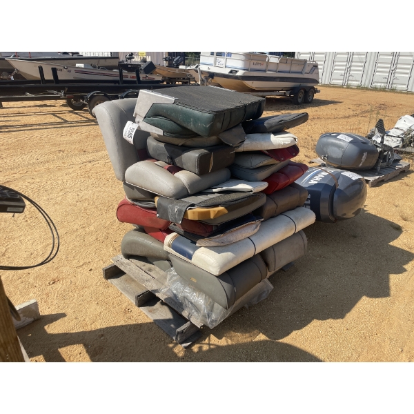 ASSORTED BOAT SEATS AND CUSHIONS