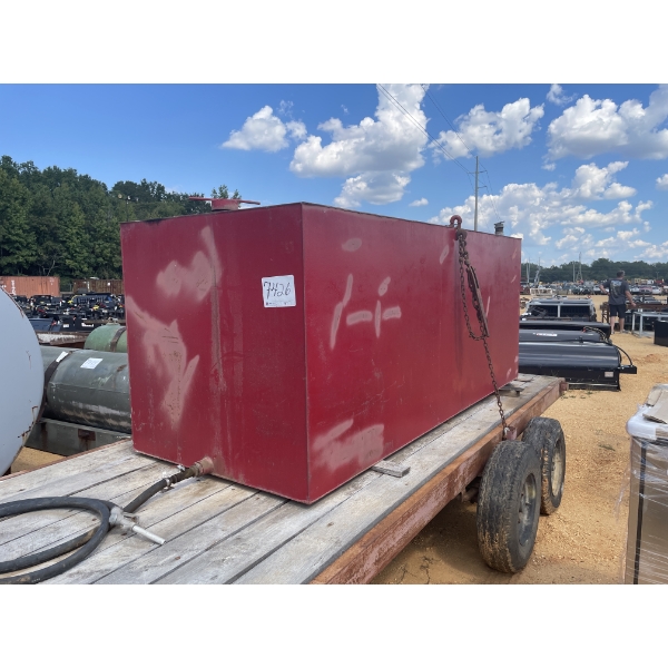 TANDEM AXLE TRAILER W/FUEL TANK, 73"W, 16'L, 4' X 4' X 10' RECTANGULAR TANK